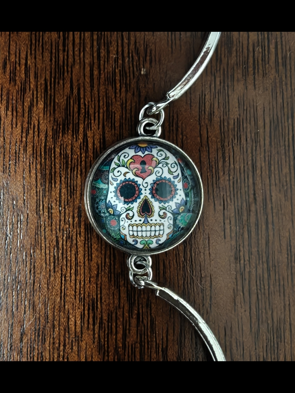 Dia de los Muertos Style Skull, Adjustable Bracelet NWOT